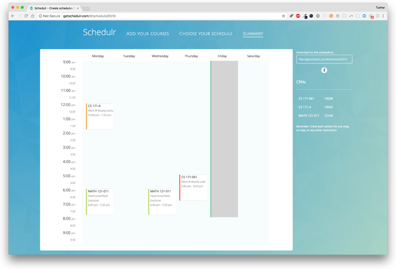 Schedulr Screenshot